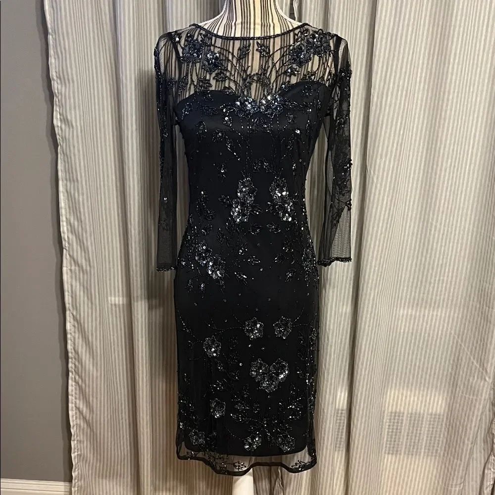 Patra Elegant Black Sequin Dress